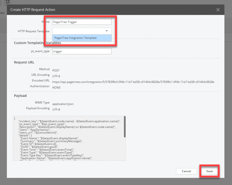 Appdynamics action